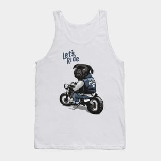 Let's ride biker pug dog Tank Top